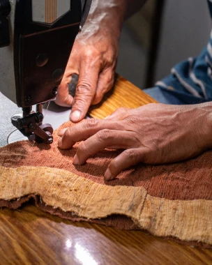 Step 5Product MakingAt the coloring stage, we use natural dyes that come from natural ingredients such as spices, herbs and plants. These natural dyes not only provide beautiful and natural colors to products, but also do not cause hazardous waste or pollute the surrounding environment. With every product purchase Kupu Sutera (shoes, bags, scarves, etc.) you don't just get the product which is of high quality and has high aesthetic value, but also contributes to supporting nature conservation, reducing the impact of waste, and encouraging social inclusion for our friends who have disabilities.